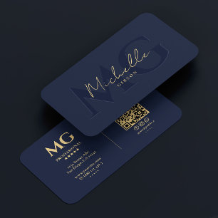 Elegant Modernes Beruflich Dark Navy Blue Visitenkarte