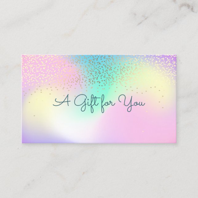 Elegant Modernes Berufliches Confetti Holographic Rabattkarte (Vorderseite)