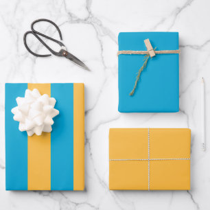 Elegant, modernes Blau und Gelb für jeden Anlass Geschenkpapier Set