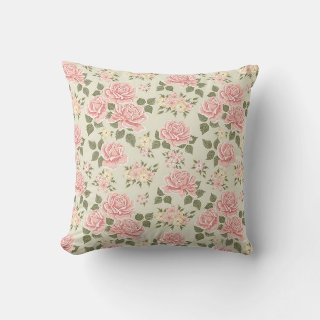 Elegant Modernes Floral Kissen (Vorderseite)