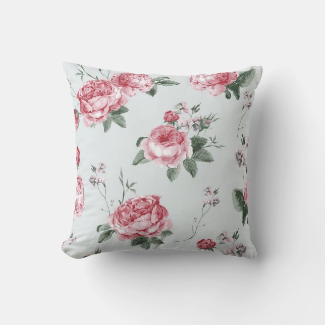 Elegant Modernes Floral Kissen (Vorderseite)