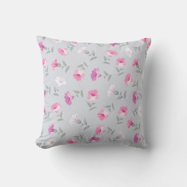 Elegant Modernes Floral Kissen (Vorderseite)