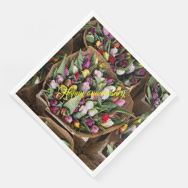 Elegant Modernes Floral Serviette (Ecke)