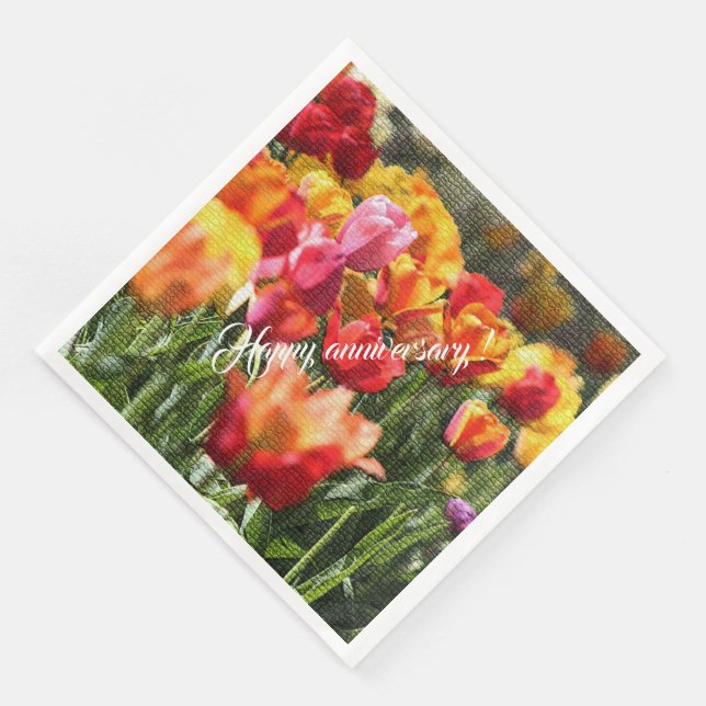 Elegant Modernes Floral Serviette (Ecke)