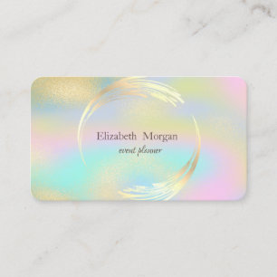 Elegant Modernes Gold Circle farbenfroh holografis Visitenkarte