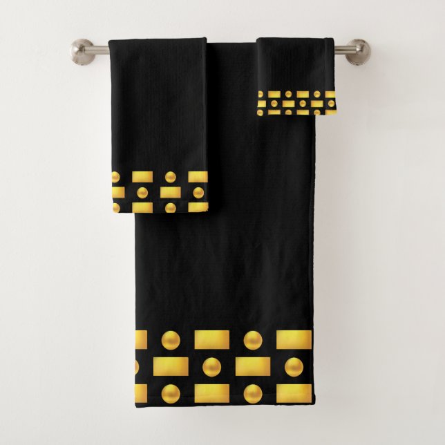 Elegant Modernes Golden & Black Badhandtuch Set (Insitu)