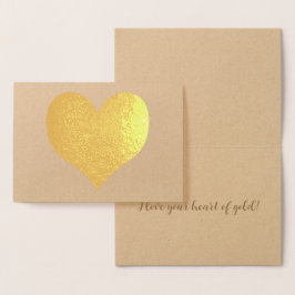 Elegant Modernes Goldenes Herzen Valentinstag Folienkarte