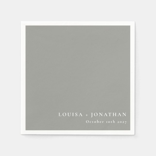 Elegant Modernes Gray Trendy Minimal Custom Serviette (Vorderseite)