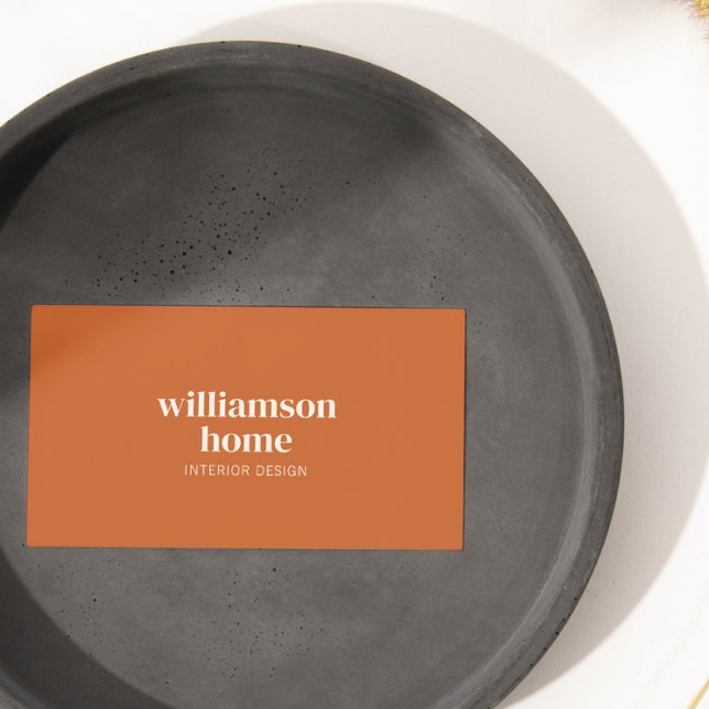 Elegant Modernes Minimalistisches Burnt Orange Cre Visitenkarte (Von Creator hochgeladen)