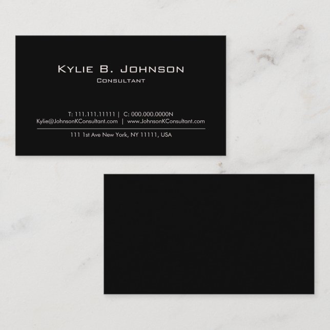 Elegant Modernes, Minimalistisches Personalisiert Visitenkarte (Vorne/Hinten)