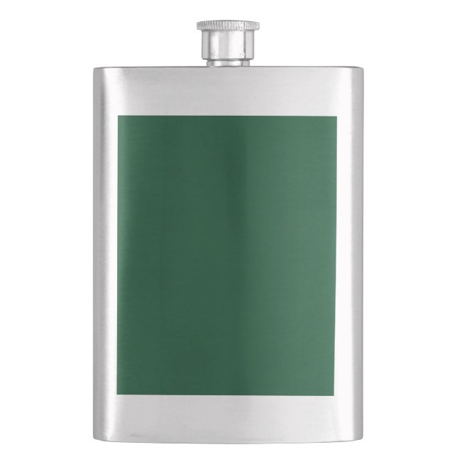 Elegant Modernes Minimalistisches Waldgrün Flachmann (Vorderseite)