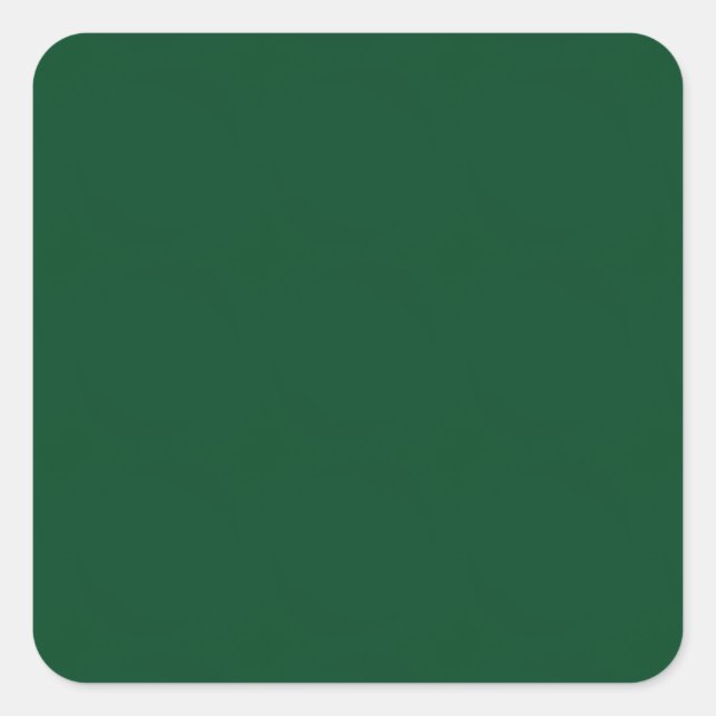 Elegant Modernes Minimalistisches Waldgrün Quadratischer Aufkleber (Vorderseite)