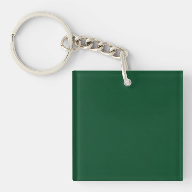 Elegant Modernes Minimalistisches Waldgrün Schlüsselanhänger (Vorderseite)