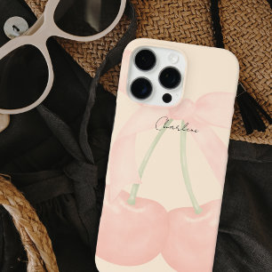 Elegant Modernes Monogram Stilftige Kirschen Pink iPhone 16 Pro Max Hülle