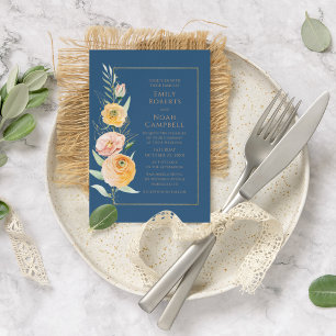 Elegant Modernes Orange Blaues Wasser Einladung