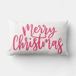 Elegant Modernes Rosa Frohe Weihnachtskalligraphie Lendenkissen