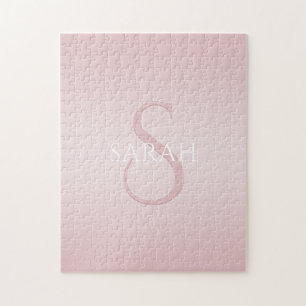 Elegant Modernes Rosa Ombre Name & Monogram