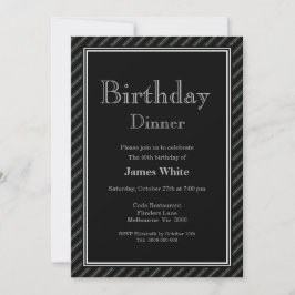 Elegant Modernes Schwarz & Weiß 40. Geburtstag Abe Einladung