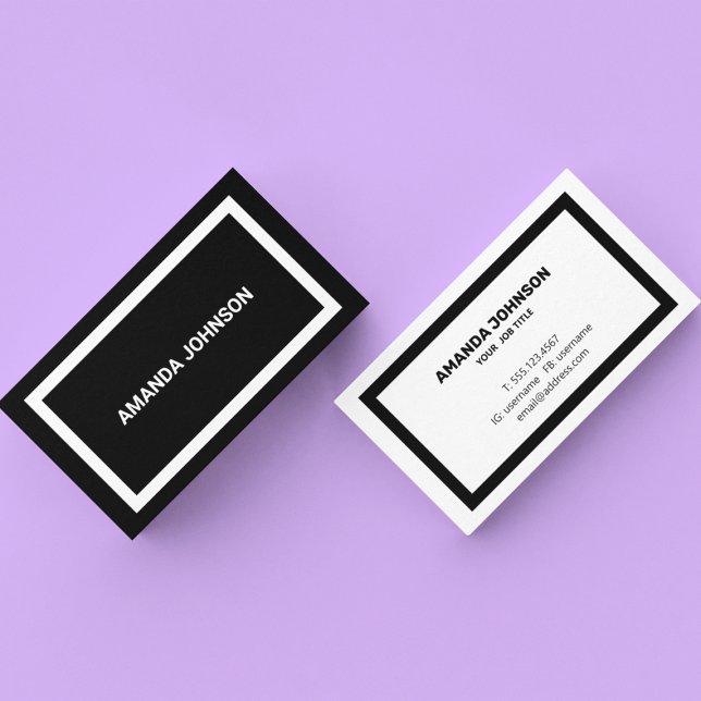 Elegant Modernes Schwarz/Weiß Beruflich Visitenkarte (Von Creator hochgeladen)