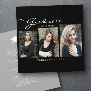 Elegant Modernes Script-Minimal 3 FOTO ABSCHLUSS Ankündigung