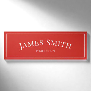 Elegant modischer Ferrari Red: Modernes Minimalist Namenschild