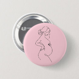 Elegant Mom-to-Be Baby Shower Favor Pin Button
