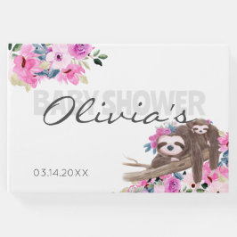 Elegant Mommy Baby Sloth Baby Shower Gästebuch
