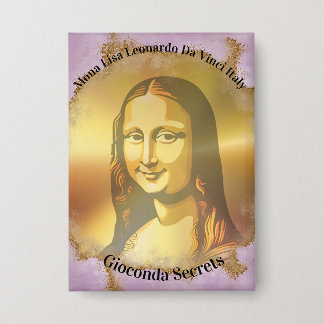 Elegant Mona Lisa Gioconda Leonardo Da Vinci Button