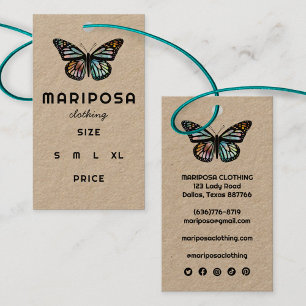 Elegant Monarch Butterfly CUSTOM KRAFT Öko HangTag Visitenkarte