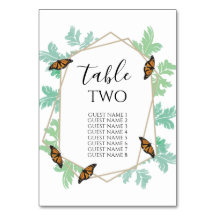 Elegant Monarch Butterfly Wedding Guest Names