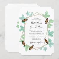Elégant Monarque Papillon Mariage Invitations