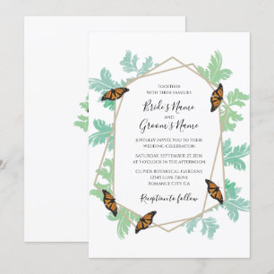 Elégant Monarque Papillon Mariage Invitations