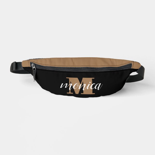 Elegant Monogram Black Gold Script minimal (Recto)