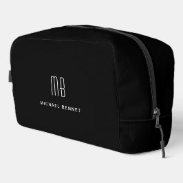 Elegant Monogram Black Waschbeutel