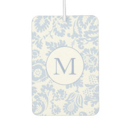 Elegant Monogram Blue Floral Botanical Autolufterfrischer