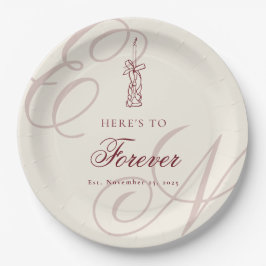 Elegant Monogram Calligraphy Wedding Pappteller
