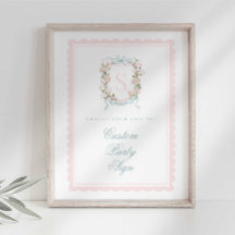 Elegant Monogram Crest Baby Shower Custom 5x7