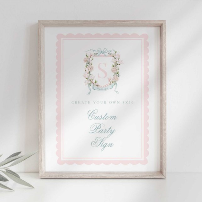 Elegant Monogram Crest Baby Shower Custom 8x10 Poster (Von Creator hochgeladen)