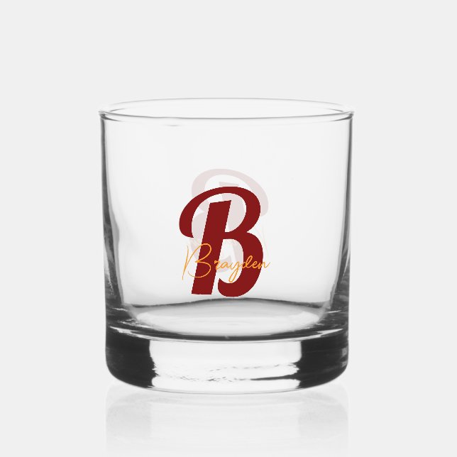 Elegant Monogram custom Whiskyglas (Rückseite)