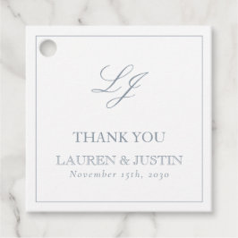 Elegant Monogram Dusty Blue Vielen Dank für Ihre H Geschenkanhänger