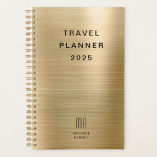 Élégant Monogram Faux Gold Travel
