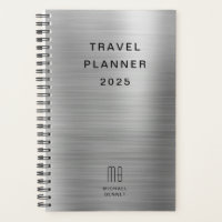 Élégant Monogram Faux Silver Grey Travel