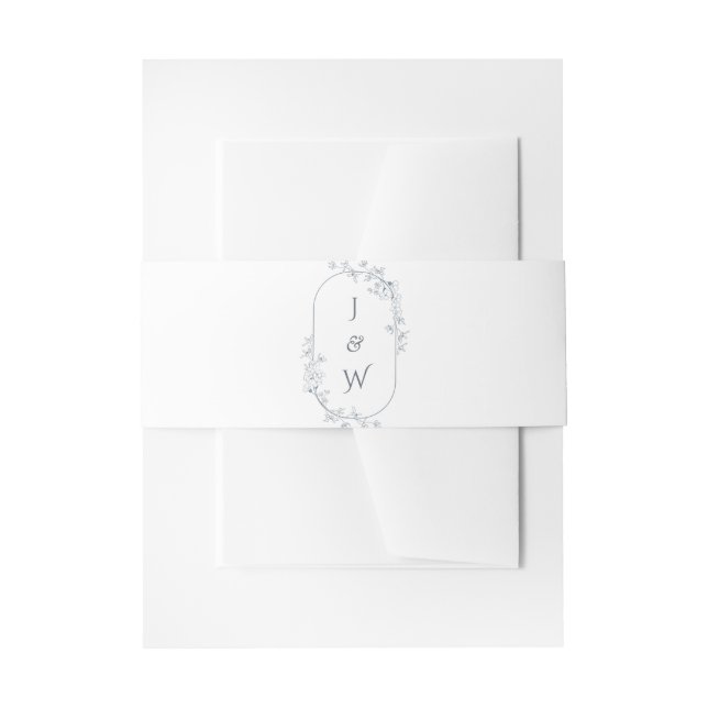 Elegant Monogram Floral Boho Wedding Einladungsbanderole (Vorderseite Beispiel)