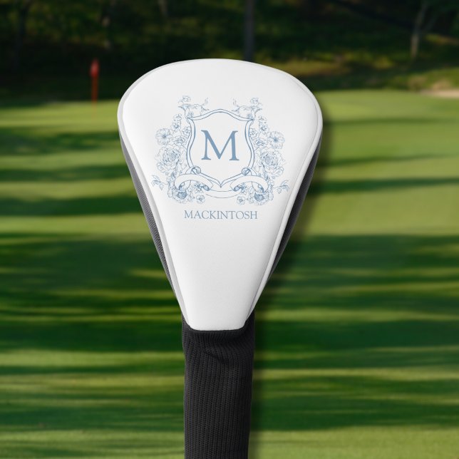 Elegant Monogram Golf Headcover (elegant personalized floral monogrammed name initial golf head cover)