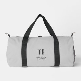 Elegant Monogram Gray Duffle Bag