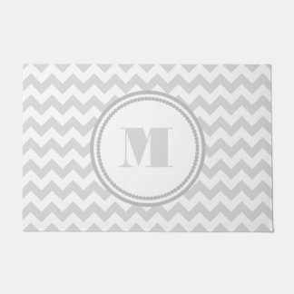 Elegant Monogram Gray Zickzack Fußmatte