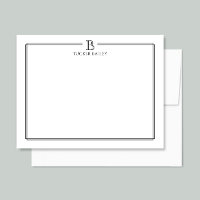 Elegant Monogram Initial Beruflich Schwarz-weiß