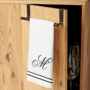 Elegant Monogram Initial Geschirrtuch