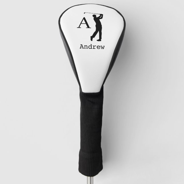Elegant monogram initial name personalized golf headcover (Vorderseite)
