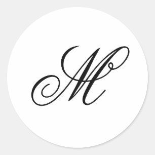 Elegant Monogram Initial Runder Aufkleber